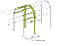 Pergola ROMANTIEK tussenmodule geschaafd (incl. bevestigingsmateriaal) - Europees Lariks geïmpregneerd