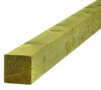 Paal 88x88x300 geschaafd  - VurenGrenen gempregneerd