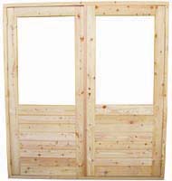Glasdeur in kozijn dubbel 189,1x209,1 geschaafd (excl. Glas) - Siberisch Lariks onbehandeld