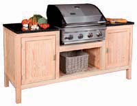 Buitenkeuken CHEF 192x60x92 incl Build-In 4 Burner - Europees lariks onbehandeld