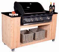 Buitenkeuken COOKER PLUS 157x60x92 incl Build-In 4 Burner - Europees lariks onbehandeld