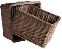 Rieten mandenset 40x40x25 2 stuks